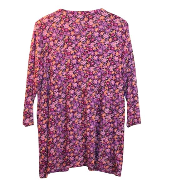 J. Jill Purple and Orange Blouse Vibrant Top Women's Medium - Picture 3 of 13